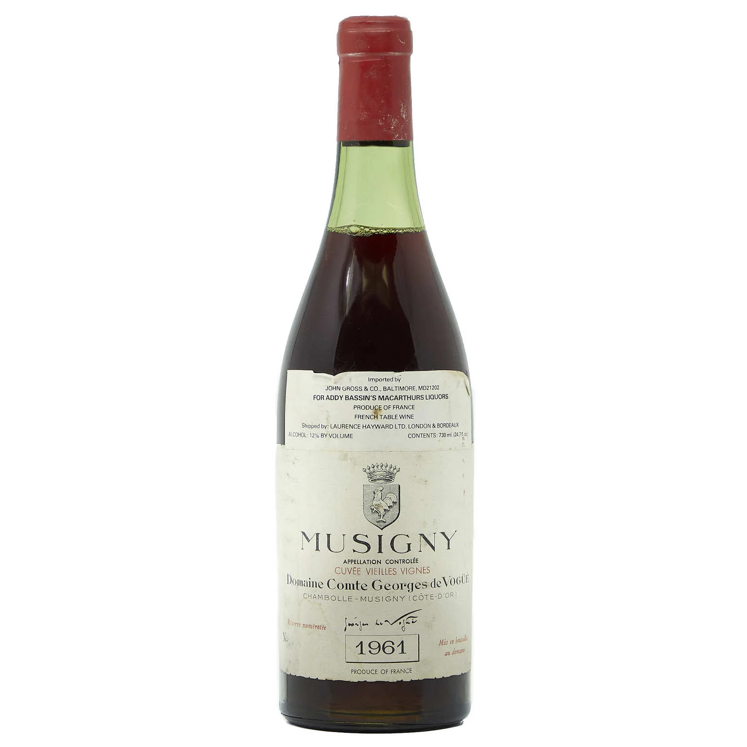 1961 Domaine Comte Georges de Vogue, Musigny Grand Cru, Cuvee Vieilles Vignes