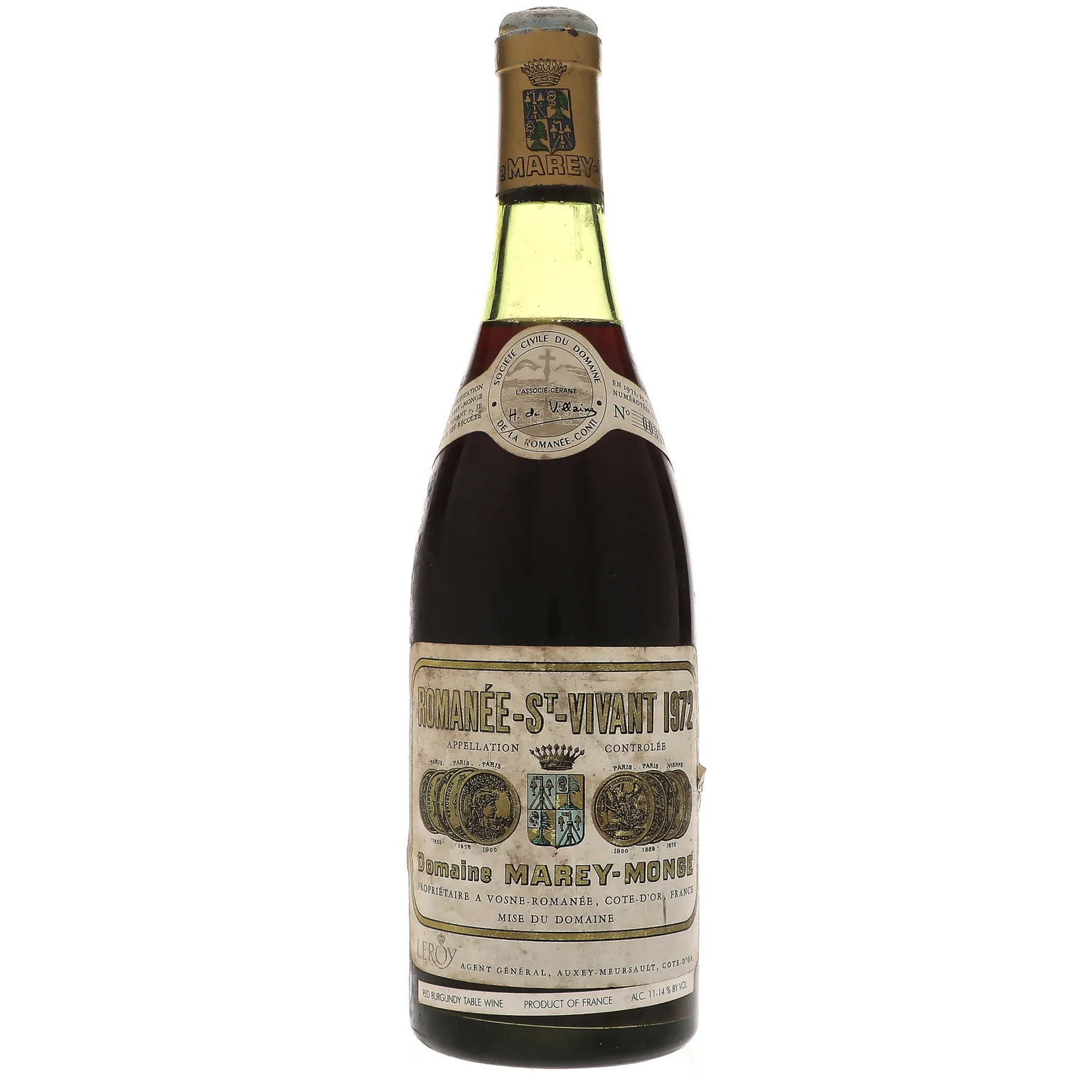 1972 Domaine de la Romanee-Conti, Romanee-Saint-Vivant Grand Cru, Marey-Monge