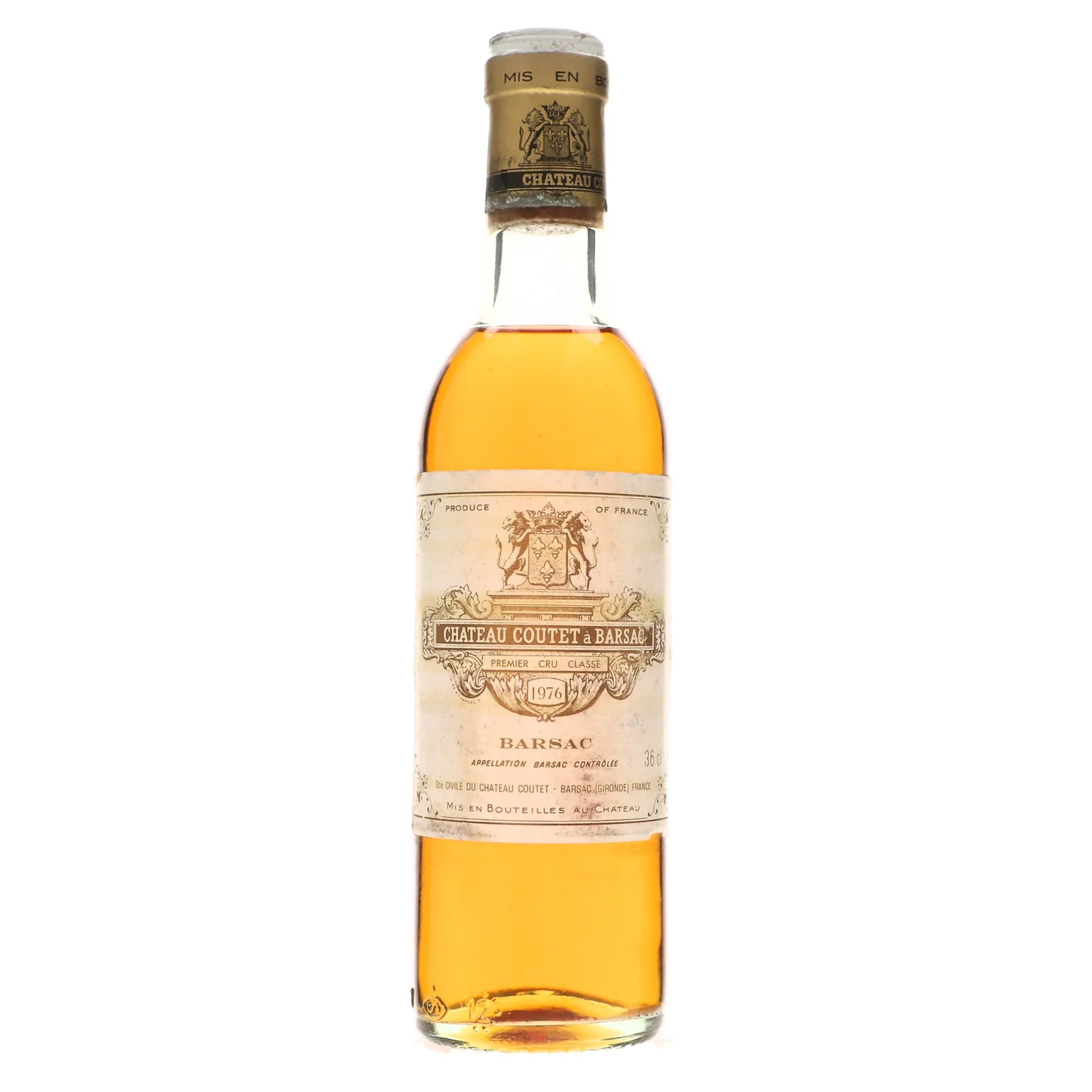 1976 Chateau Coutet Premier Cru Classe, Barsac 375ML