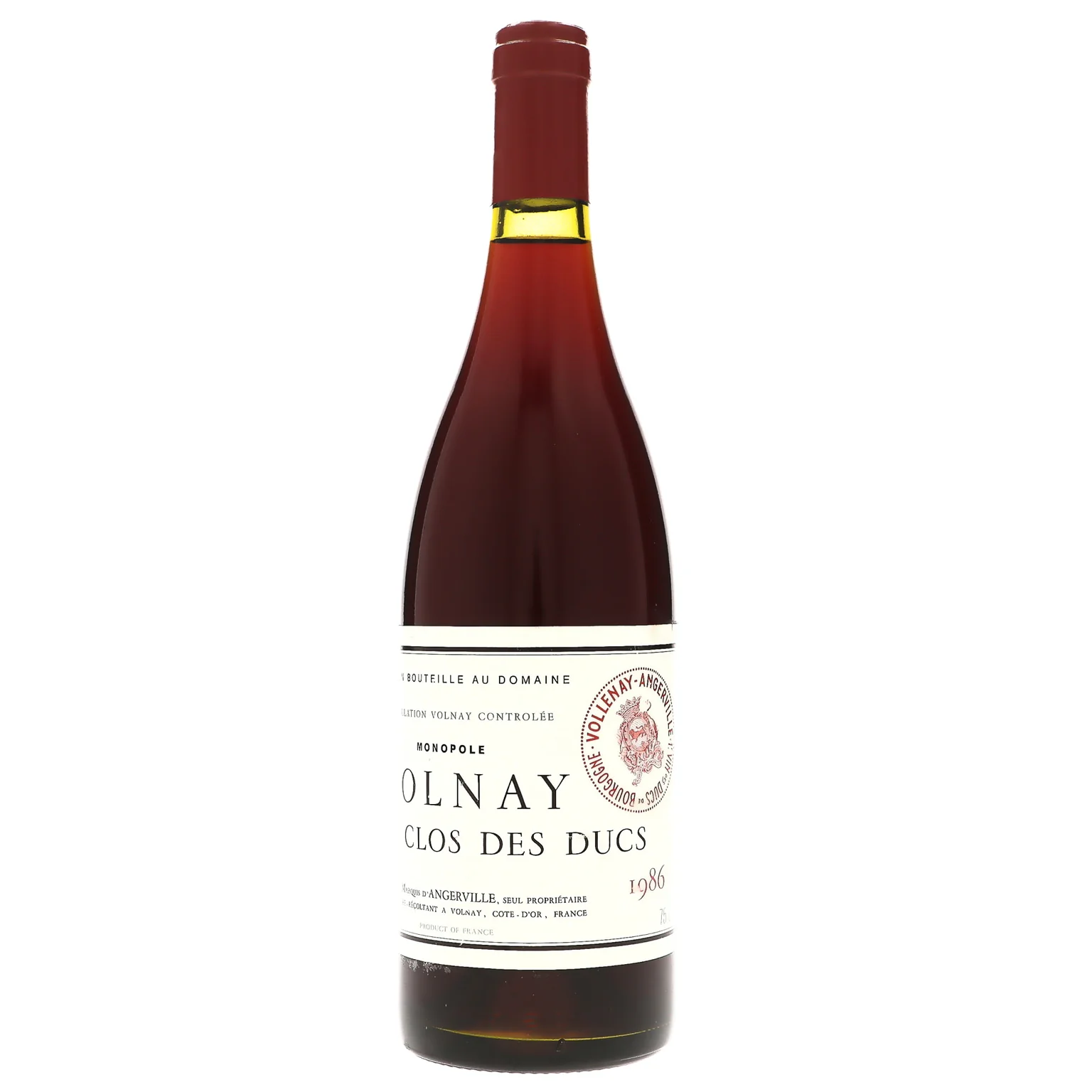 1986 Domaine Marquis d'Angerville, Volnay Premier Cru, Clos des Ducs