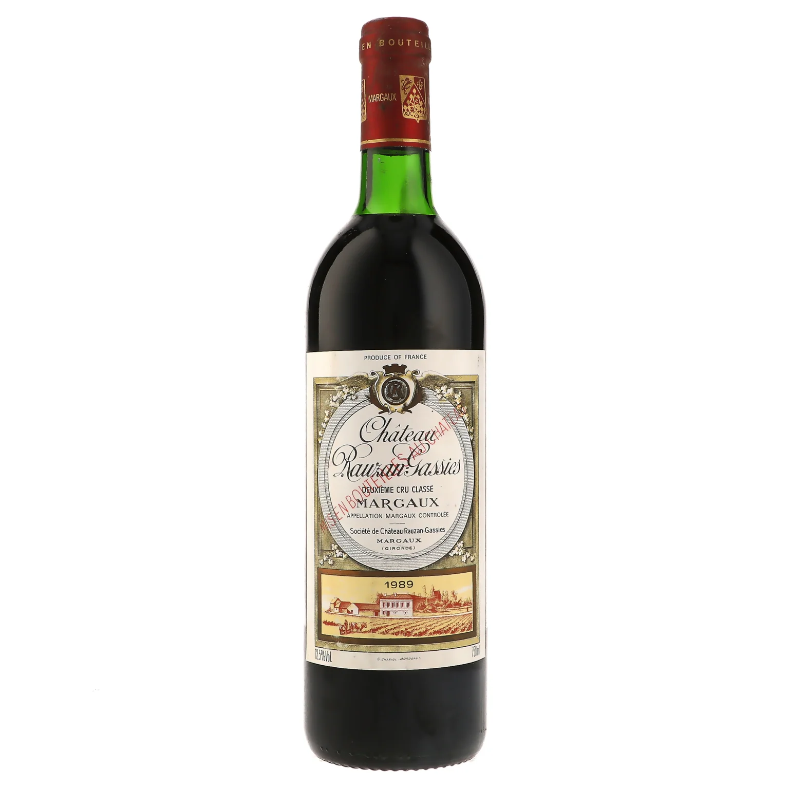 1989 Chateau Rauzan-Gassies 2eme Cru Classe, Margaux