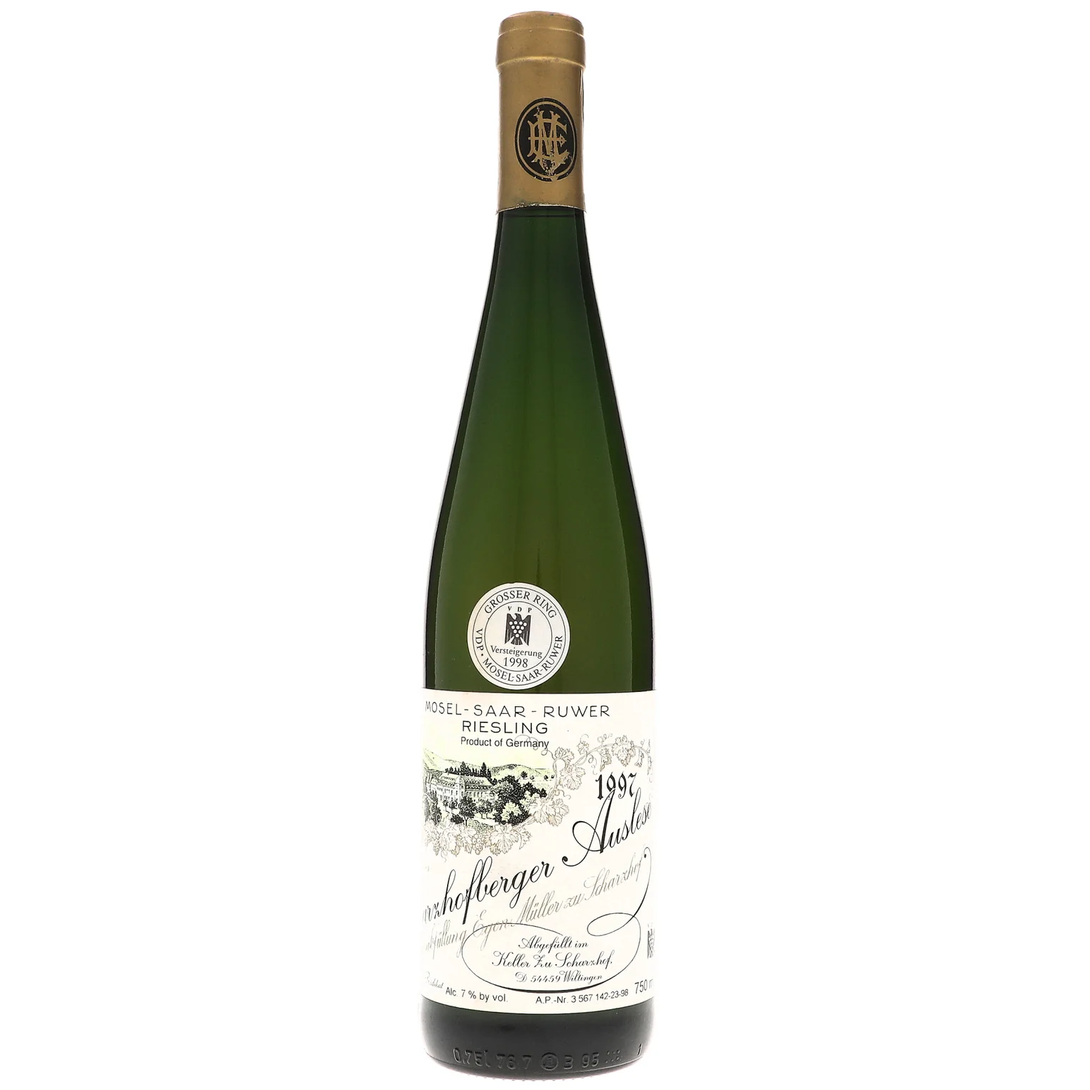 1997 Egon Muller, Scharzhofberger Riesling Auslese Goldkapsel Versteigerung, Mosel
