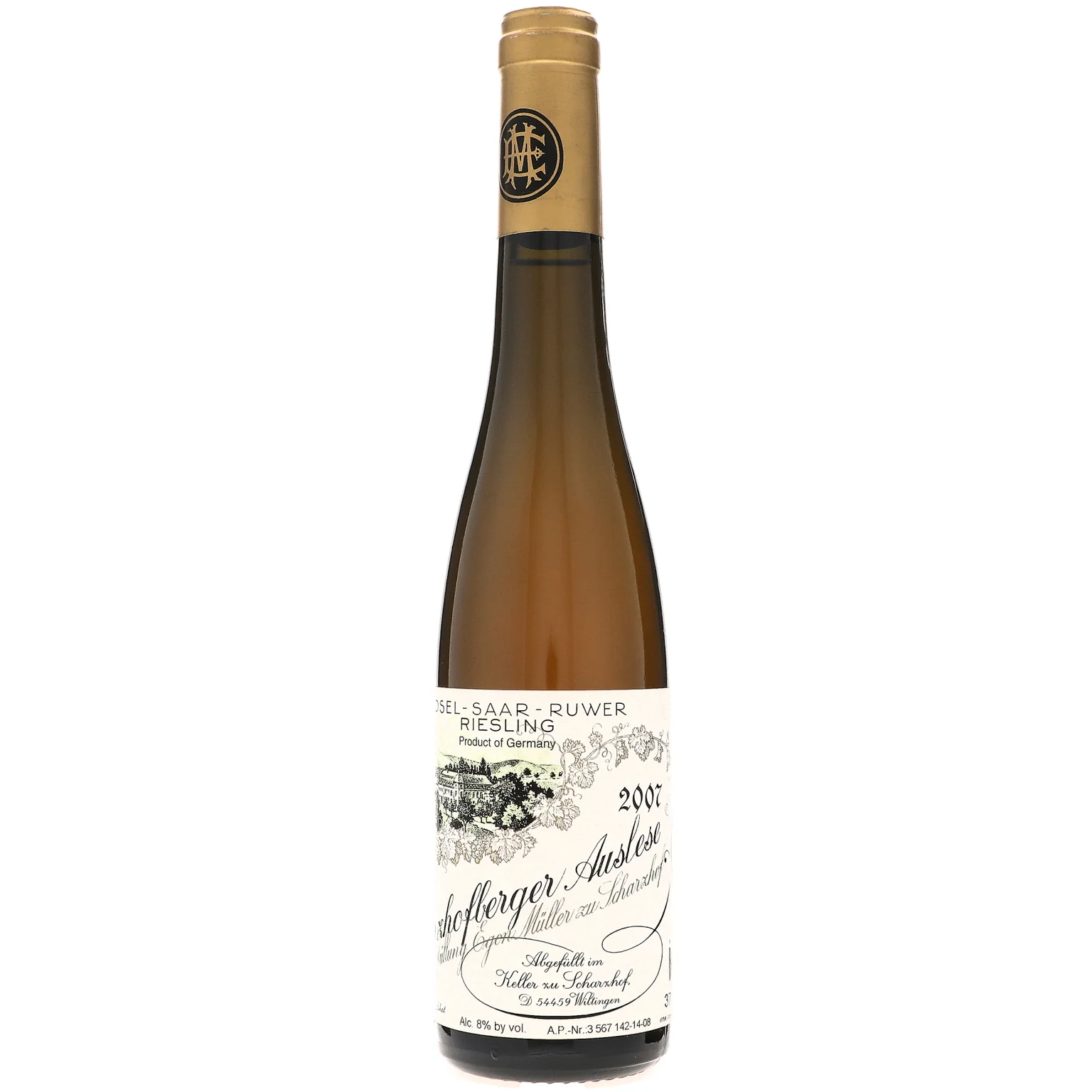 2007 Egon Muller, Scharzhofberger Riesling Auslese Goldkapsel Versteigerung, Mosel 375ML