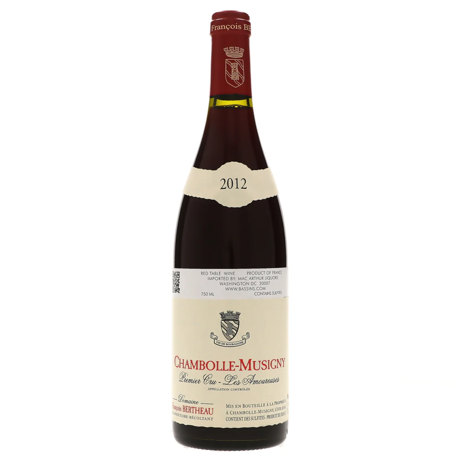 2012 Domaine Francois Bertheau, Chambolle-Musigny Premier Cru, Les Amoureuses