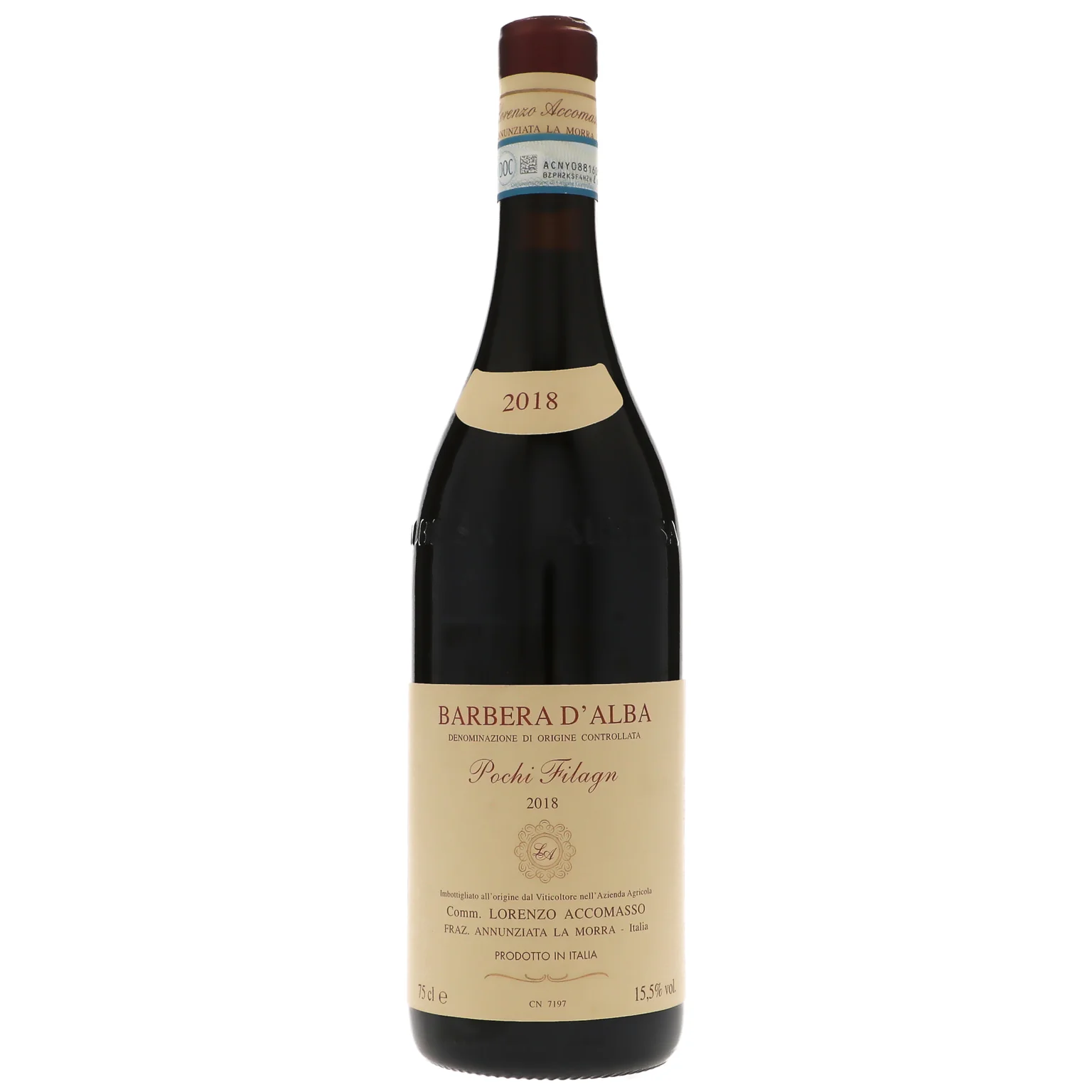 2018 Lorenzo Accomasso, Barbera d'Alba, Pochi Filagn