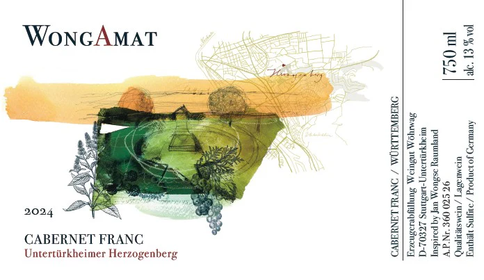 2024 Jan Wongse Raumland, Wongamat Unterturkheimer Herzogenberg Cabernet Franc, Wurttemberg