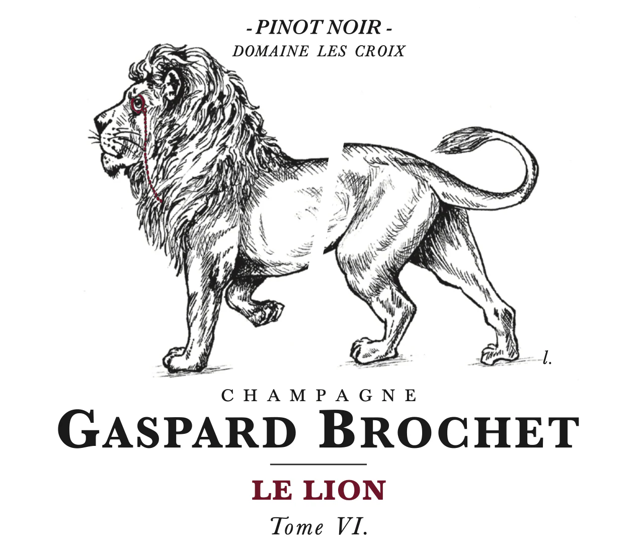 NV Gaspard Brochet, Lion Pinot Noir Tome VI. Blanc de Noirs Extra Brut, Champagne {2022 Base}