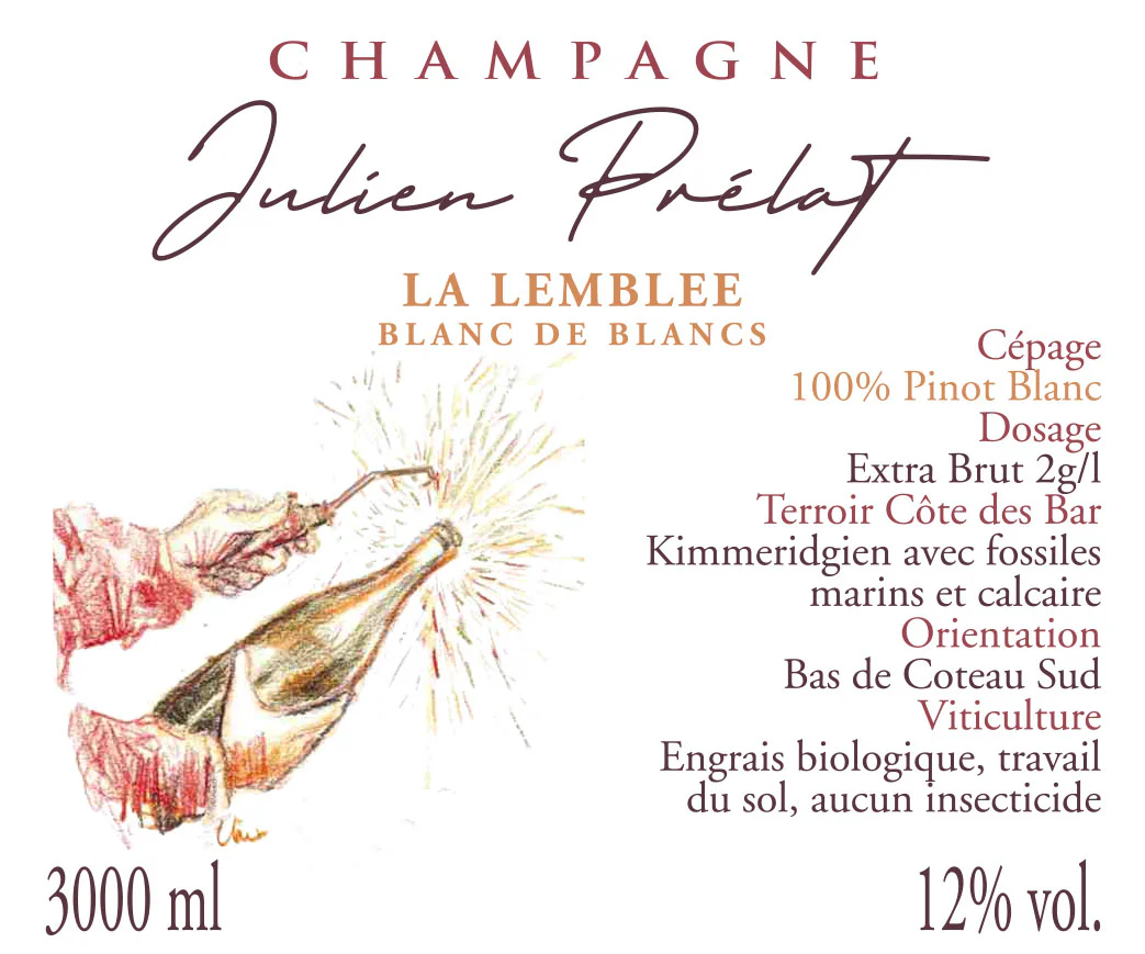 NV Julien Prelat, La Lemblee Blanc de Blancs, Champagne 3L {2020 Base}