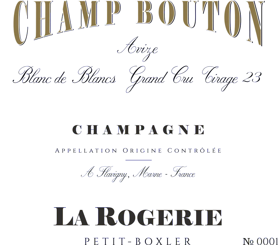 NV La Rogerie, Champ Bouton Tirage 23 Grand Cru, Avize {20-22}