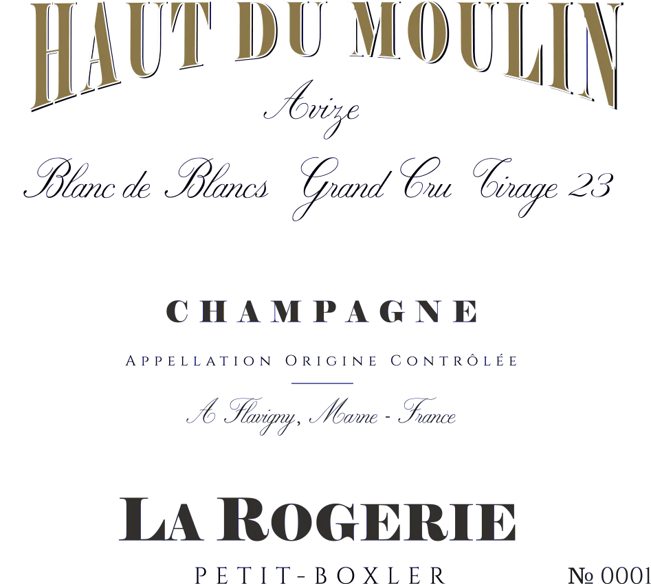 NV La Rogerie, Haut du Moulin Tirage 23 Grand Cru, Champagne {20-22}