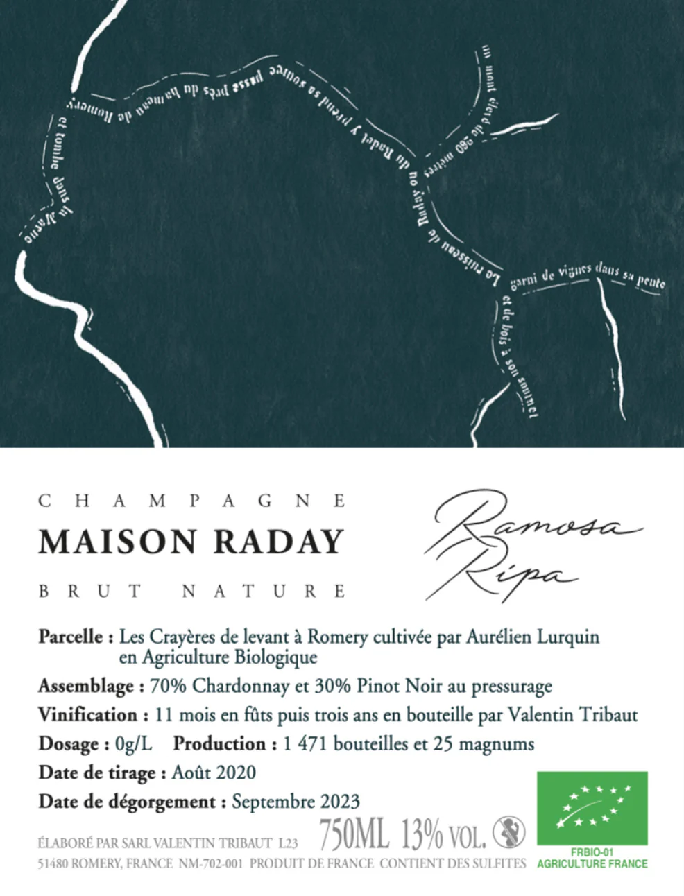 NV Maison Raday, Ramosa Ripa Brut Nature, Champagne {2019 Base}